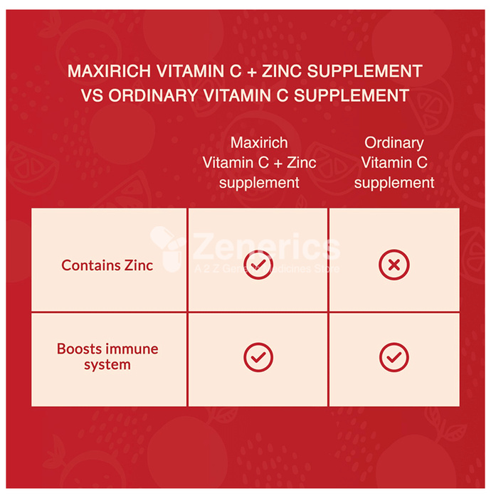 Maxirich Vitamin C+Zinc Chewable Tablet Tangy Orange - Image 5